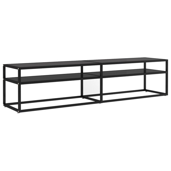 vidaXL Meuble TV noir 180x40x40 5 cm verre trempé