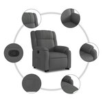 vidaXL Fauteuil inclinable Gris foncé Tissu