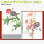 ACROPAQ Porte-Vues A4 - Classeur de présentation Premium rouge au format A4 avec 30 pochettes - En polypropylène durable