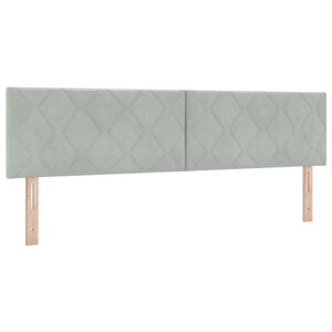 vidaXL Tête de lit Montage mural Géométrique Gris clair 180 cm Velours