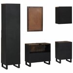 vidaXL Ensemble de mobilier de salle de bain avec tiroir 5 Pièces Blanc