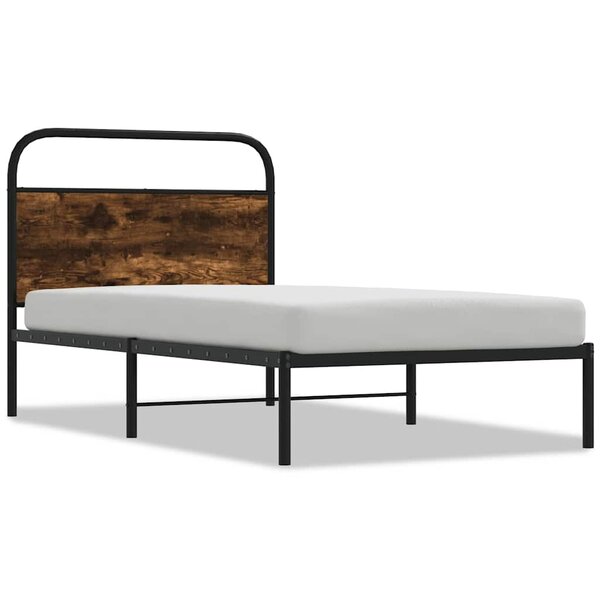 vidaXL Cadre de lit sans matelas 100x200 cm chêne fumé bois ingénierie