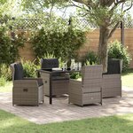 vidaXL Ensemble de salle à manger pour jardin 5 Pièces Gris polyrotin