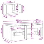 vidaXL Cadre de lit en mezzanine avec cabinet avec porte 3 Pièces Blanc