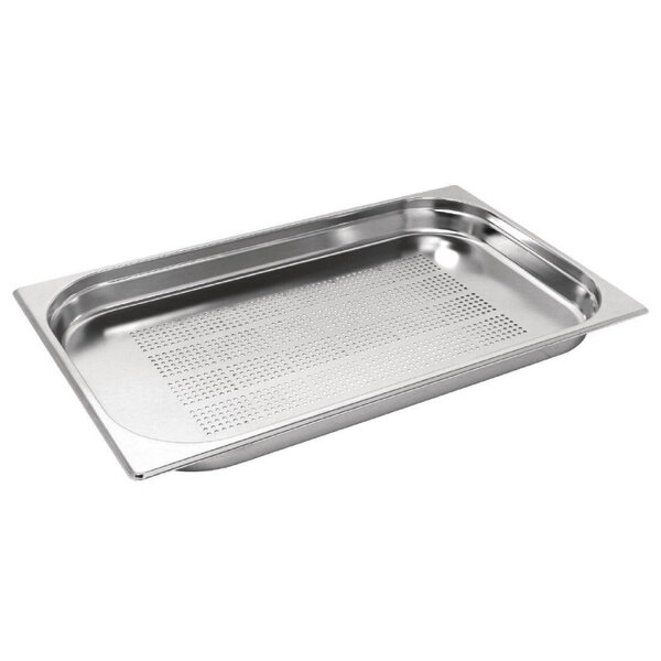 Bac inox perforé gn 1/1 - 40 mm - vogue -  - inox5 8530 x40x325mm
