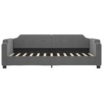 vidaXL Lit de jour avec gigogne et tiroirs gris foncé 90x200 cm tissu