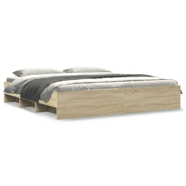 vidaXL Cadre de lit chêne sonoma 180x200 cm bois d'ingénierie