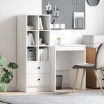 vidaXL Bureau avec rangement blanc en bois d'ingénierie