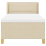 vidaXL Lit à Ressorts avec matelas Crème 100 x 200 cm tissu