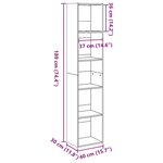 vidaXL Bibliothèque chêne artisanal 40x30x189 cm bois d'ingénierie