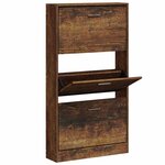 vidaXL Armoire à chaussures Chêne fumé 59x17x108 cm Bois d'ingénierie
