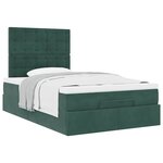 vidaXL Cadre de lit ottoman avec matelas vert foncé 120x190 cm velours