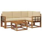 vidaXL Ensemble de canapés d'extérieur 5 pc Naturel et Beige