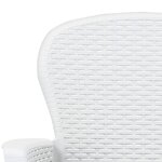 vidaXL Ensemble de bistro 3 Pièces Plastique Blanc Aspect de rotin