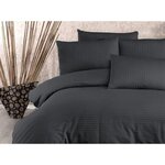 Parure de lit - housse de couette 220 x 240 + 2 taies d'oreiller 60 x 60  80  coton - Anthracite