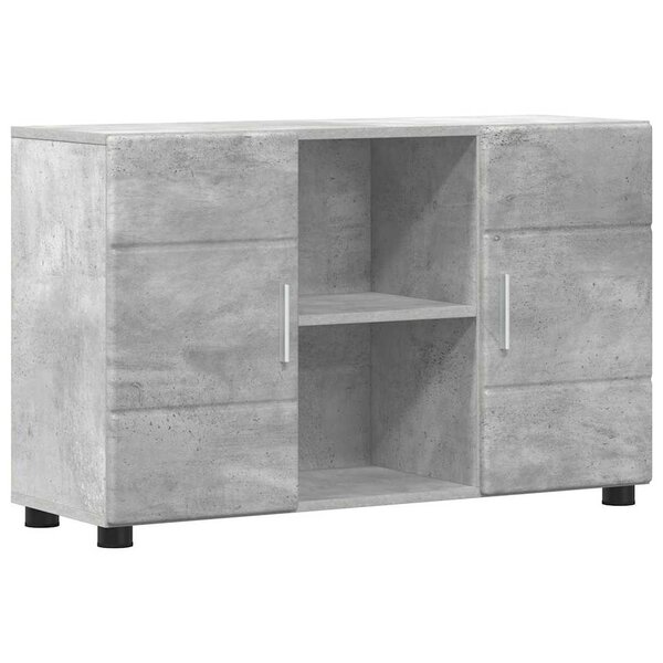 vidaXL Buffet avec étagère FLORIN Gris béton 88 5 x 30 5 x 55 5 cm