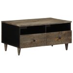 vidaXL Table basse gris clair 80x54x40 cm bois massif de manguier
