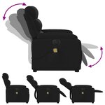 vidaXL Fauteuil inclinable de massage électrique Noir Tissu