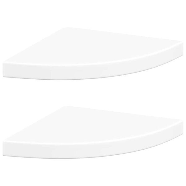 vidaXL Étagères d'angle flottantes 2 pièces Blanc 35x35x3 8 cm MDF