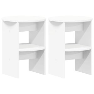 vidaXL Meuble d'appoint 2 pc Blanc Ø40 x 50 cm Bois d’ingénierie