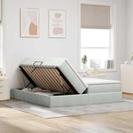 vidaXL Lit avec rangement et matelas Gris clair 180 x 200 cm Velours