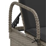 vidaXL Chaises longues avec coussins lot de 2 gris résine tressée