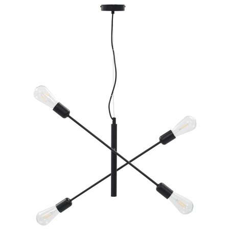 Icaverne - Lampes Chic Plafonnier avec ampoules à filament 2 W Noir E27