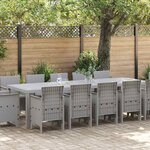 vidaXL Ensemble de salle à manger pour jardin 13 Pièces Gris clair