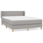vidaXL Sommier à lattes de lit avec matelas Gris clair 140x200cm Tissu
