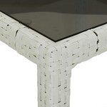 vidaXL Ensemble à manger de jardin et coussins 5 Pièces blanc rotin verre