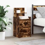 vidaXL Table de chevet avec 2 tiroirs chêne fumé 38x34x80 cm