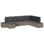 vidaXL Ensemble de canapé de jardin avec coussin 8 Pièces Gris Poly rotin