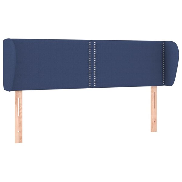 vidaXL Tête de lit avec oreilles Bleu 147x23x78/88 cm Tissu