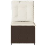 vidaXL Canapé inclinable de jardin avec coussins marron résine tressée
