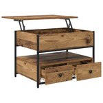 vidaXL Table basse Bois Ancien 70 x 50 x 54.5 cm Bois d'ingénierie