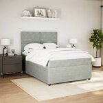 vidaXL Sommier à lattes de lit et matelas Gris clair 160x200cm Velours
