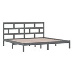 vidaXL Cadre de lit sans matelas Gris Bois de pin massif 200x200 cm
