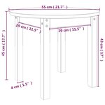 vidaXL Table basse Ø 55x45 cm Bois massif de pin