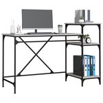vidaXL Bureau et étagères sonoma gris 135x50x90 cm bois ingénierie/fer