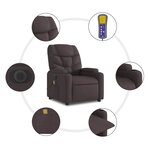 vidaXL Fauteuil de massage inclinable électrique Marron foncé Tissu