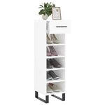 vidaXL Armoire à chaussure Blanc brillant 30x35x105 cm Bois ingénierie