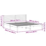 vidaXL Cadre de lit Marron 200 x 200 cm Bois massif en pin