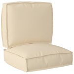 vidaXL Set de coussins de palette 2 Pièces Beige 50 x 50 x 12 cm