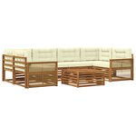 vidaXL Ensemble de canapés d'extérieur 7 pc Naturel et Crème