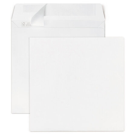 Lot de 250: enveloppe carrée vélin extra-blanc auto-adhésive sans fenêtre  120g/m² 165x165 mm - La Poste