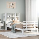 vidaXL Lit bibliothèque sans matelas blanc 90x200cm bois de pin massif