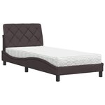 vidaXL Lit avec matelas marron foncé 90x200 cm tissu