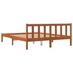 vidaXL Cadre de lit cire marron 150x200 cm bois de pin massif