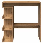 vidaXL Table de bar avec étagère de rangement chêne artisanal