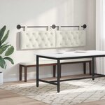 vidaXL Tête de lit suspendue Avec lumière LED Crème Velours